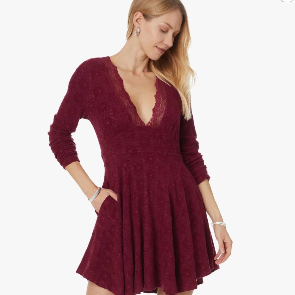Red Plum Free People "All Yours Mini Dress", XS